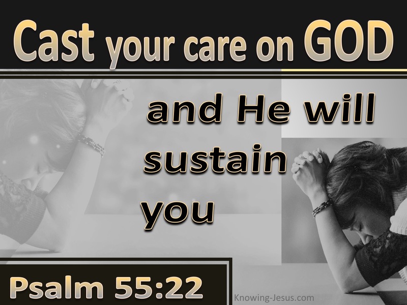Psalm 55:22 Cast All Your Burdens On Him (gold)